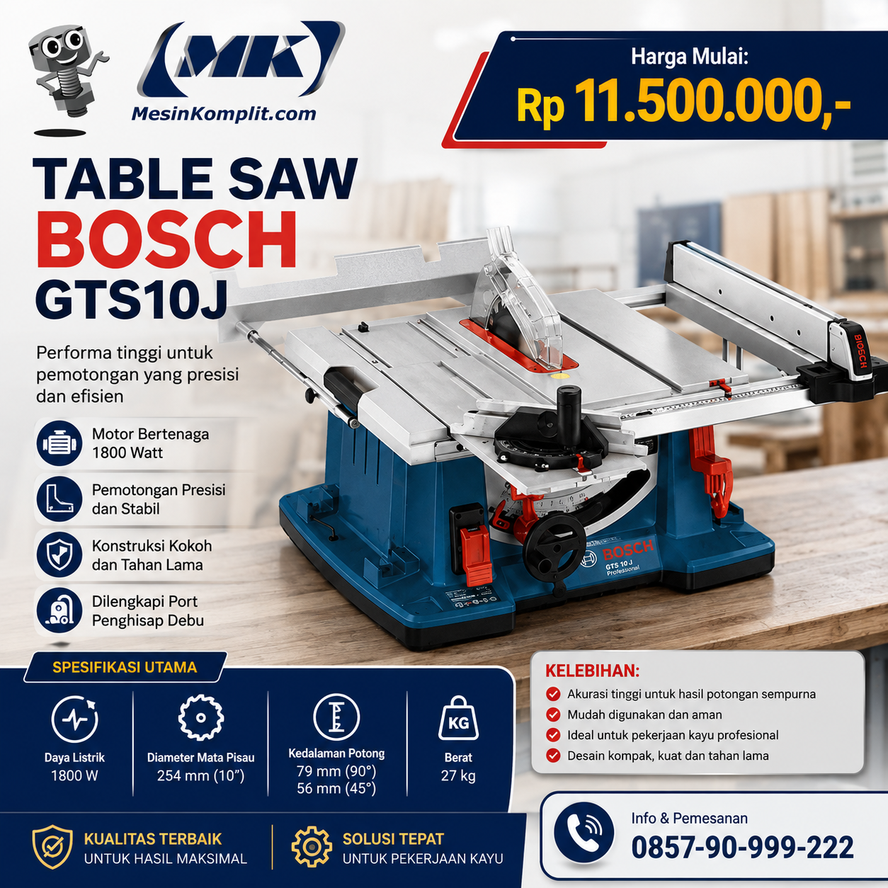 Meja Gergaji Bosch GTS10J...